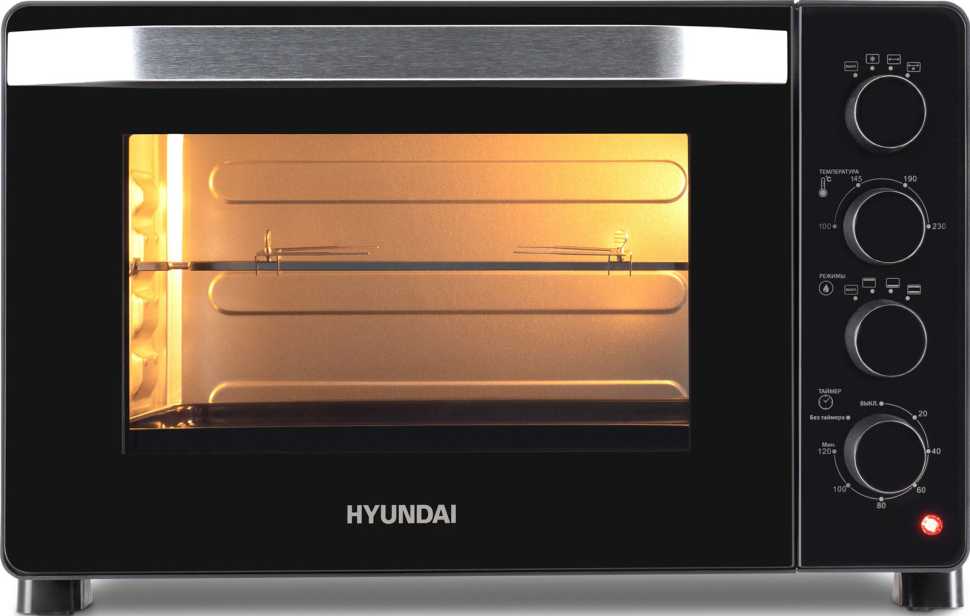 Электропечь Hyundai MIO-HY081 38 л., 2000 Вт, серебристый/черный