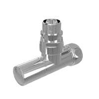Вентиль угловой Royal Thermo с колпачком, гайкой и наружной резьбой 3/4&quot; х 1/2&quot; гайка - штуцер, пара для полот.