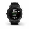 Умные часы Garmin Epix Pro (Gen 2) Sapphire Edition 47 мм, титановый, угольно-серый DLC, черный кожаный ремешок