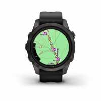 Умные часы Garmin Epix Pro (Gen 2) Sapphire Edition 42 мм, титановый, угольно-серый, DLC, черный ремешок