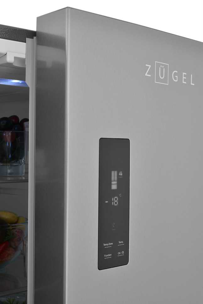 Многокамерный холодильник Zugel ZRFD361X, нержавеющая сталь
