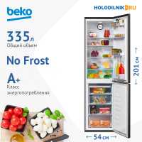 Двухкамерный холодильник Beko B3R0CNK332HXBR антрацит