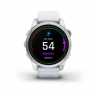 Умные часы Garmin Epix Pro (Gen 2) Standard Edition 42 мм, серебристый корпус, белый ремешок