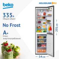 Двухкамерный холодильник Beko B3R0CNK332HX стальной антрацит
