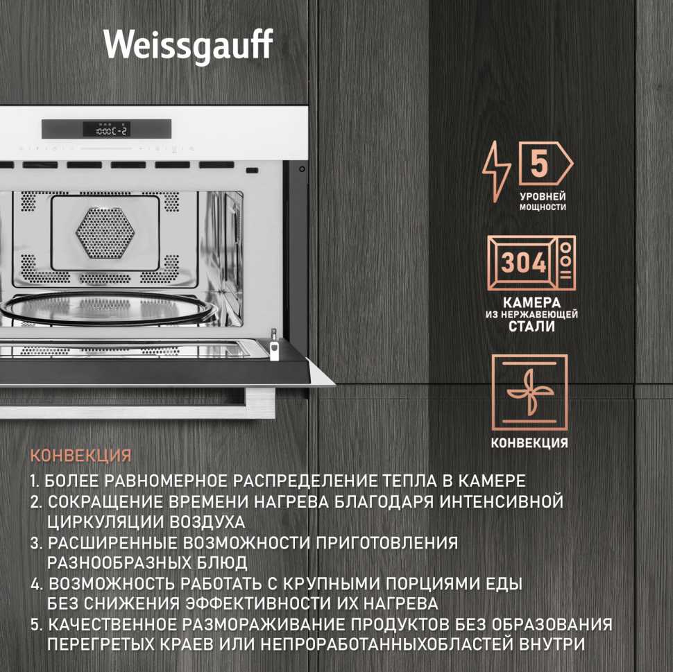 Встраиваемая микроволновая печь СВЧ Weissgauff BMWO-342 DW Touch