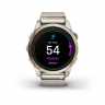 Умные часы Garmin Epix Pro (Gen 2) Sapphire Edition 42 мм, золотистый корпус с нейлоновым ремешком сливочного цвета