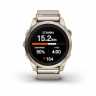 Умные часы Garmin Epix Pro (Gen 2) Sapphire Edition 42 мм, золотистый корпус с нейлоновым ремешком сливочного цвета