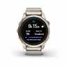 Умные часы Garmin Epix Pro (Gen 2) Sapphire Edition 42 мм, золотистый корпус с нейлоновым ремешком сливочного цвета