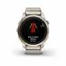 Умные часы Garmin Epix Pro (Gen 2) Sapphire Edition 42 мм, золотистый корпус с нейлоновым ремешком сливочного цвета
