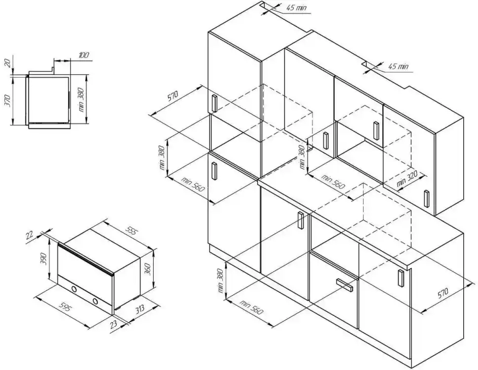 Встраиваемая микроволновая печь СВЧ Kuppersberg RMW 393 B