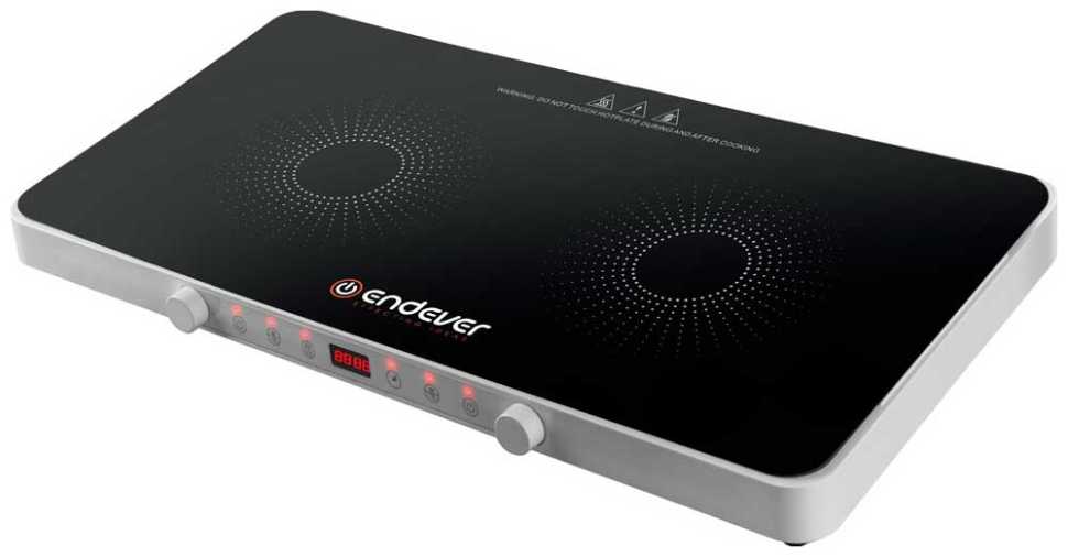 Настольная плита Endever Skyline IP-61 с двумя конфорками (90346) черный/белый