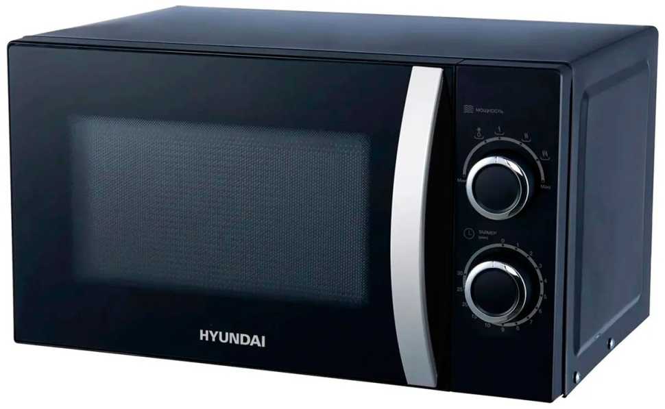 Микроволновая печь - СВЧ Hyundai HYM-M2055, 20 л, 700 Вт, черный/серебристый