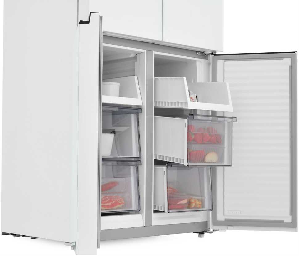 Многокамерный холодильник Zugel ZRCD430W, белое стекло