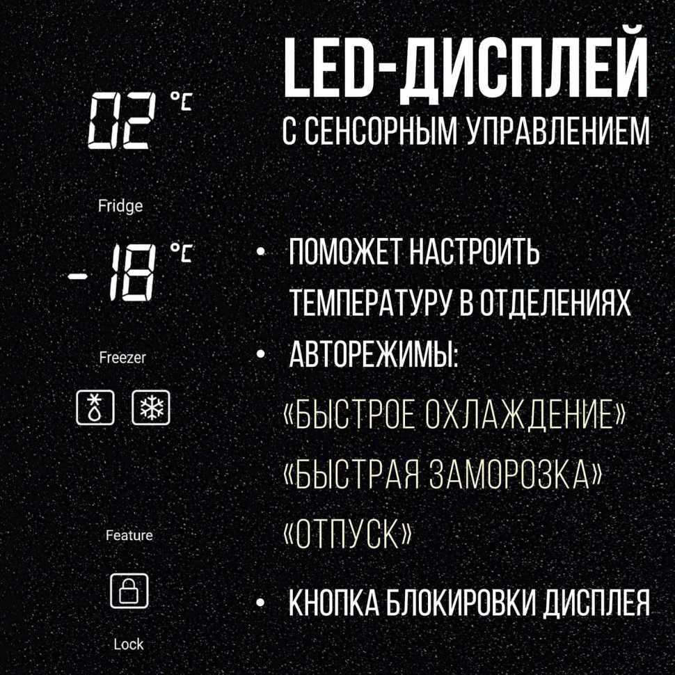 Многокамерный холодильник Tesler RCD-545I BLACK GLASS