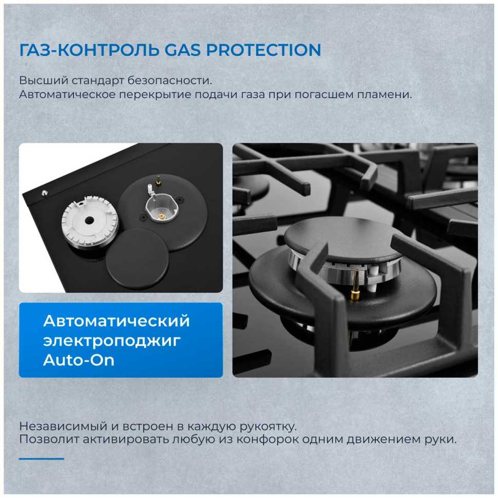 Газовая варочная панель Zugel ZGH601B, черная