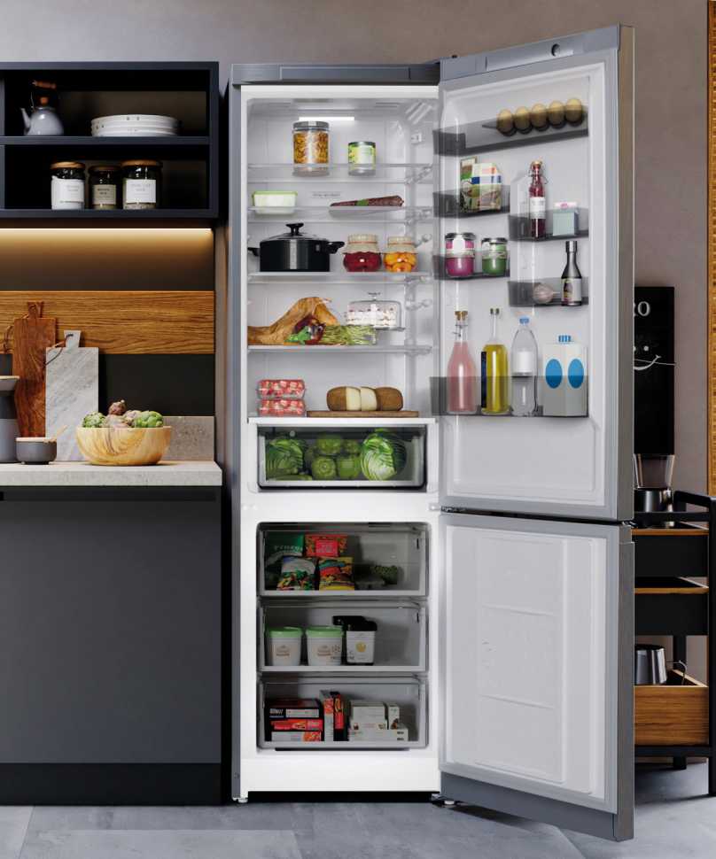 Двухкамерный холодильник Hotpoint HT 6200 MX нержавеющая сталь