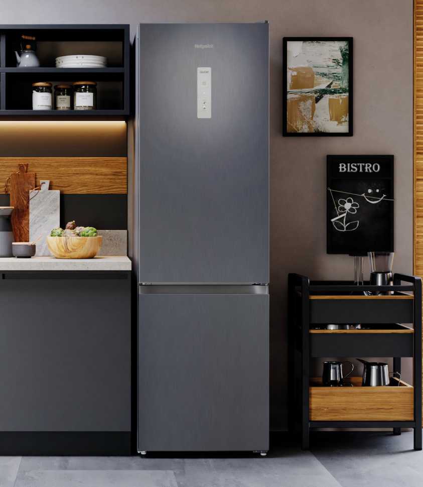 Двухкамерный холодильник Hotpoint HT 6200 MX нержавеющая сталь