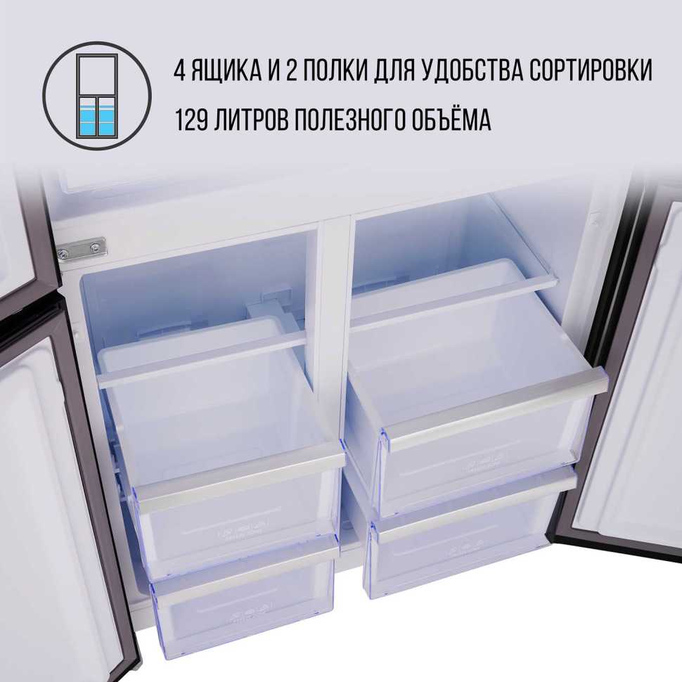 Многокамерный холодильник Tesler RCD-482I BLACK GLASS