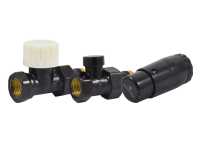 Комплект подключения SCHLOSSER STANDARD MINI 1/2&quot; прямой, Ral 9005, с термоголовкой MINI М30х1,5