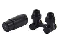 Комплект узла нижнего подкл SCHLOSSER угловой STANDARD 3/4&quot; (Ral 9005) с термогол. М30х1,5, ниппеля 1/2&quot;Х3/4&quot;