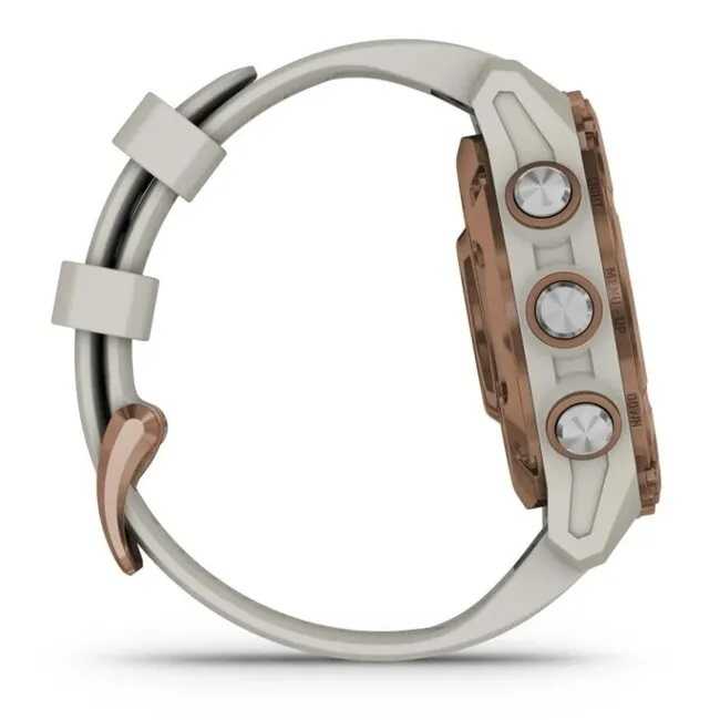 Умные часы Garmin Descent MK3i - 43 мм Бронзовый титан с PVD-покрытием, силиконовый ремешок французского серого цвета