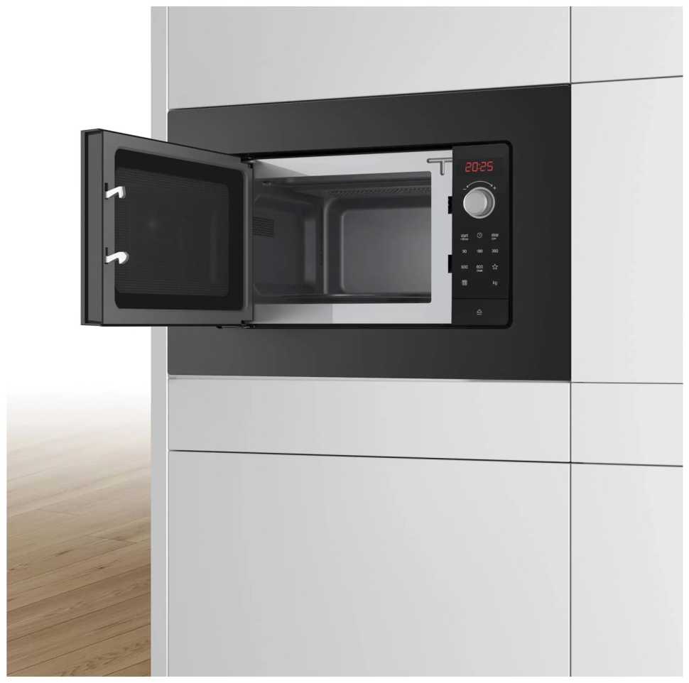 Встраиваемая микроволновая печь СВЧ Bosch Serie 2 Neo Klassik BEL623MB3 черная