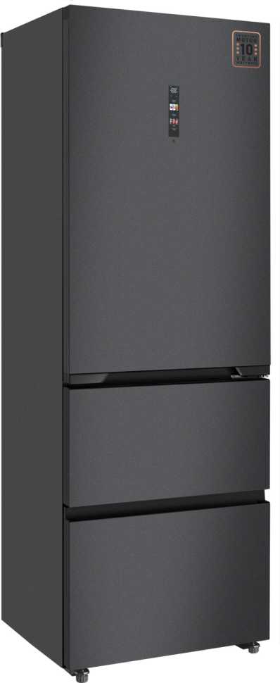 Многокамерный холодильник Weissgauff WFD 450 Total NoFrost Inverter Dark Grey Built-in