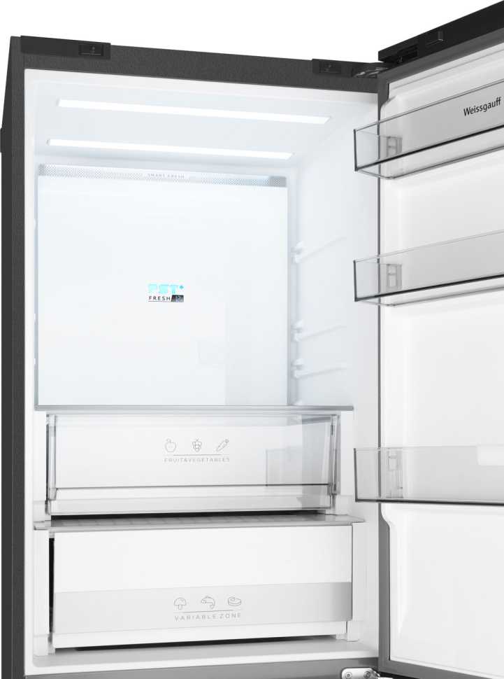 Многокамерный холодильник Weissgauff WFD 450 Total NoFrost Inverter Dark Grey Built-in