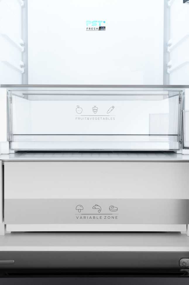Многокамерный холодильник Weissgauff WFD 450 Total NoFrost Inverter Dark Grey Built-in