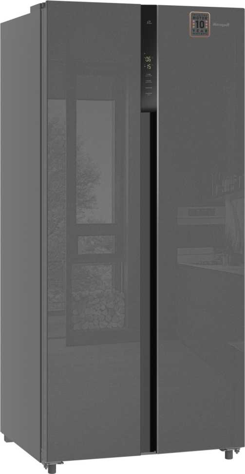 Холодильник Side-by-Side Weissgauff WSBS 500 Inverter NoFrost Bru Steel Glass