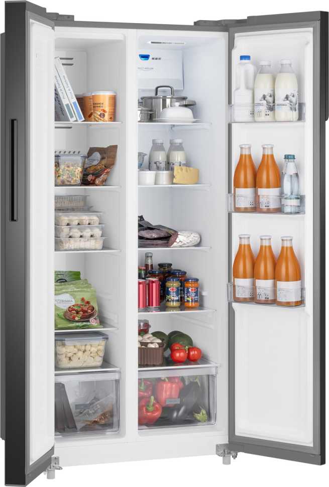 Холодильник Side-by-Side Weissgauff WSBS 500 Inverter NoFrost Bru Steel Glass