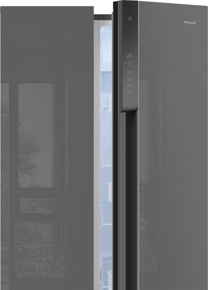Холодильник Side-by-Side Weissgauff WSBS 500 Inverter NoFrost Bru Steel Glass