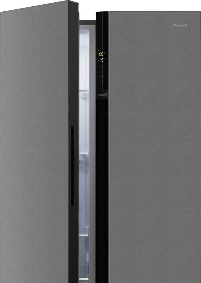 Холодильник Side-by-Side Weissgauff WSBS 600 NoFrost Inverter Bru Steel Glass