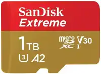 Карта памяти microSDXC UHS-I Sandisk Extreme 1024 ГБ, 190 МБ/с, Class 10