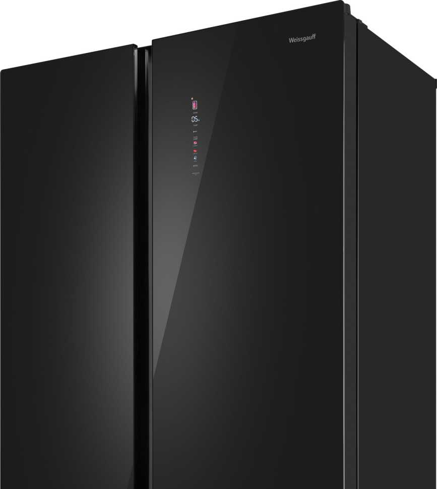 Холодильник Side-by-Side Weissgauff WSBS 1036 Inverter NoFrost Premium Black Glass