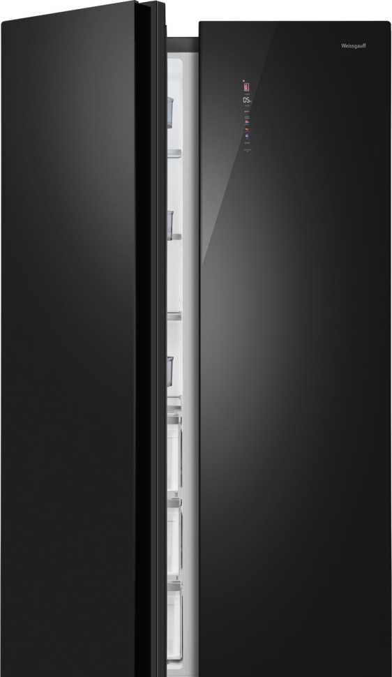 Холодильник Side-by-Side Weissgauff WSBS 1036 Inverter NoFrost Premium Black Glass